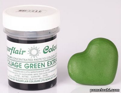 Зеленая суперконцентрированная паста Sugarflair FOLIAGE GREEN EXTRA, 42г