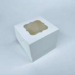 Коробка для 1-го кекса 10 х 10 х 9см Белая с окошком