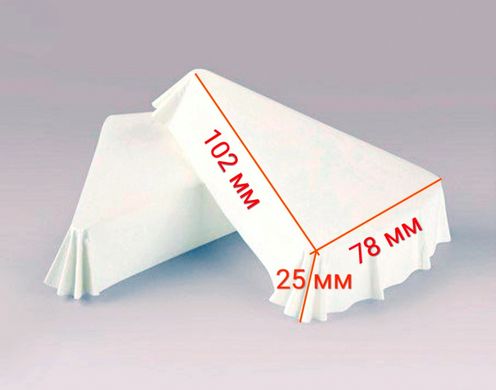 Паперова форма для тістечок трикутна 102/78/25 Біла, 50шт