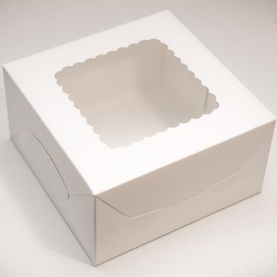 Коробка для бенто-тортів з віконцем 17 х 17 х 9 см Біла