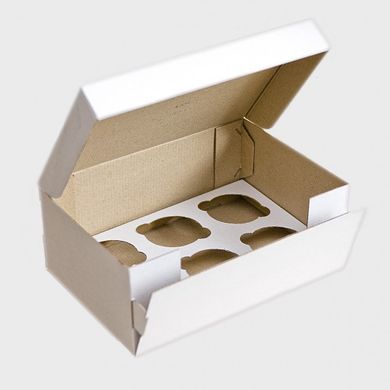 Коробка для 6-ти кексов 25 х 17,5 х 10см из гофрокартона
