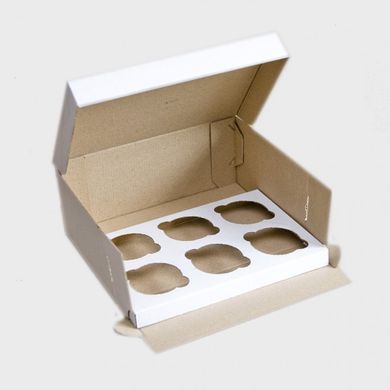 Коробка для 6-ти кексів 25 х 17,5 х 10см з гофрокартону
