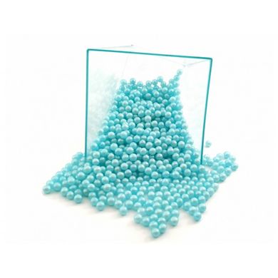 Кульки цукрові перламутрові блакитні 3мм, 50г