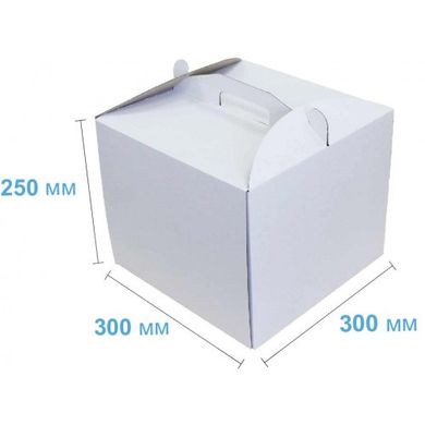 Коробка для торта 30 х 30 х 25см белая