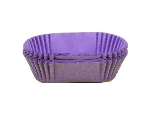 Бумажная форма для выкладки эклеров и пирожных Овальная 80/32/30 Фиолетовая, 50шт