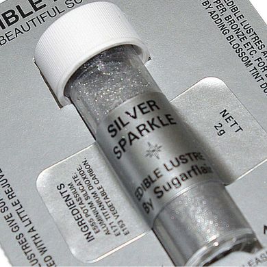 Блискучий сухий барвник Sugarflair Срібний Silver Sparkle, 7мл