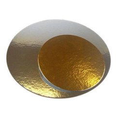 Підкладка золото/срібло кругла одношарова, 0.6 мм, 8 см