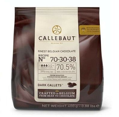 Шоколад чёрный "Callebaut kuverture", 70.5%, 400г