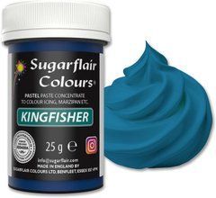 Концентрированная паста Sugarflair Зелено-голубая Kingfisher Blue, 25г
