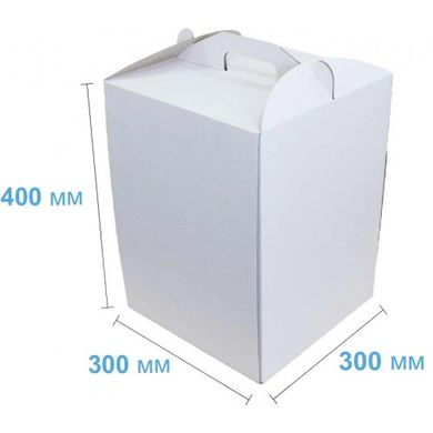 Коробка для торта 30 х 30 х 40см біла