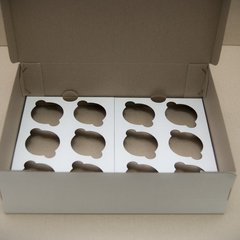 Коробка для 12-ти кексов, 34 х 25.5 х 10см из гофрокартона