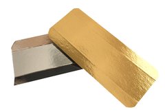 Подложка золото/серебро прямоугольная для эклеров 7х14см , однослойная
