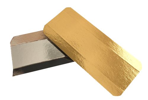 Подложка золото/серебро прямоугольная для эклеров 7х14см , однослойная