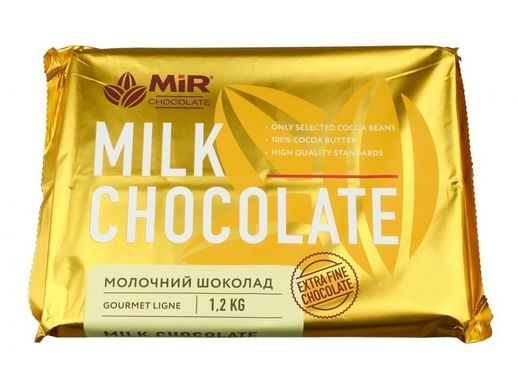Шоколад MIR молочний в плитці 28%, 1.2кг