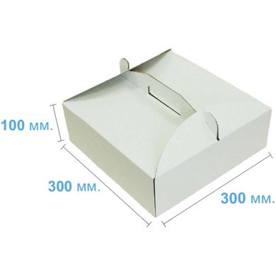 Коробка для торта 30 х 30 х 10см біла