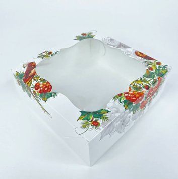 Коробка для бенто-тортов с окошком 15 х 15 х 6 см Калина