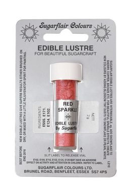 Сверкающий сухой краситель Sugarflair Красный блестящий Red Sparkle, 7мл