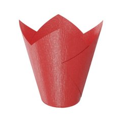 Бумажная форма Тюльпан 50/50/80 Красный, 20шт