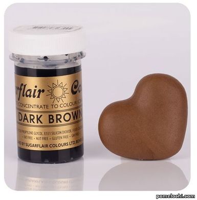 Концентрированная паста Sugarflair Темно-коричневая Dark Brown, 25г