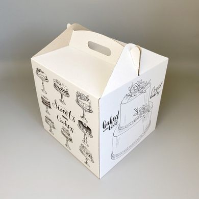 Коробка для торта 30 х 30 х 30см з малюнком