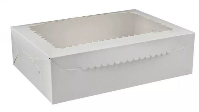 Коробка для 12-ти кексов с окошком 35.5 х 25.5 х 10см Белая
