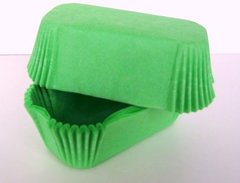 Бумажная форма для выкладки эклеров и пирожных Овальная 80/32/30 Зеленая, 50шт
