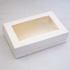 Коробка для эклеров и зефира с окошком 23 х 15 х 6см белая